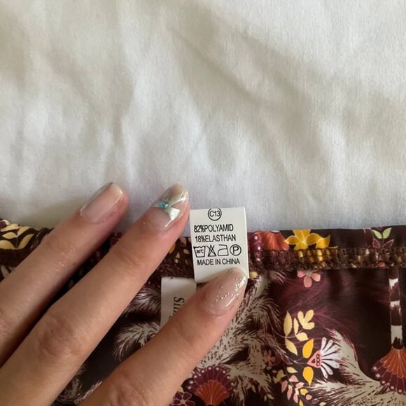 Brown Floral Two-piece Swimsuit - Picture 5 of 6